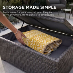 Homescapes Anna Aztec Yellow & White Outdoor Rug, 240 X 300 Cm - thumbnail 3