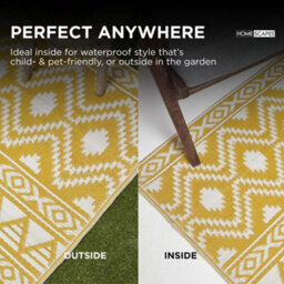 Homescapes Anna Aztec Yellow & White Outdoor Rug, 240 X 300 Cm - thumbnail 5