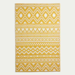 Homescapes Anna Aztec Yellow & White Outdoor Rug, 240 X 300 Cm