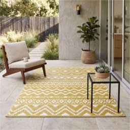 Homescapes Anna Aztec Yellow & White Outdoor Rug, 240 X 300 Cm - thumbnail 8