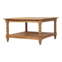 Artisan Furniture Solid Wood Spindle Golden Teak Coffee Table - thumbnail 4