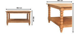 Artisan Furniture Solid Wood Spindle Golden Teak Coffee Table - thumbnail 8