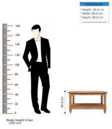 Artisan Furniture Solid Wood Spindle Golden Teak Coffee Table - thumbnail 9