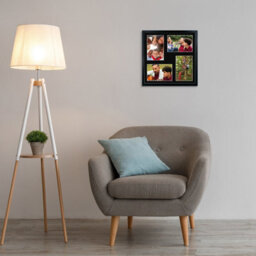 AK Frames 12X12 Black Sleek Multi Photo Frame With Black Mount - Holds 4 Apertures (4X) 6X4 Photos - thumbnail 3