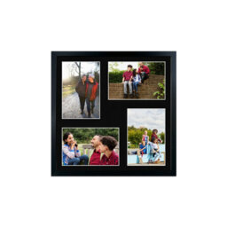 AK Frames 12X12 Black Sleek Multi Photo Frame With Black Mount - Holds 4 Apertures (4X) 6X4 Photos - thumbnail 1