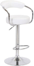 Lamboro Zenith Kitchen Bar Stool, Height Adjustable Gas-Lift, Breakfast & Home Bar Stool, White