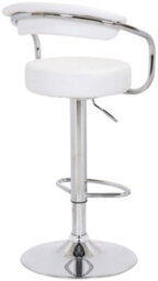 Lamboro Zenith Kitchen Bar Stool, Height Adjustable Gas-Lift, Breakfast & Home Bar Stool, White - thumbnail 4