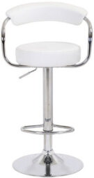 Lamboro Zenith Kitchen Bar Stool, Height Adjustable Gas-Lift, Breakfast & Home Bar Stool, White - thumbnail 2