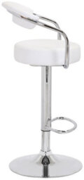 Lamboro Zenith Kitchen Bar Stool, Height Adjustable Gas-Lift, Breakfast & Home Bar Stool, White - thumbnail 3