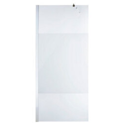 Cooke & Lewis Onega Chrome Effect Textured Striped Walk-In Wet Room Glass Screen & Bar (H)195Cm (W)90Cm - thumbnail 1
