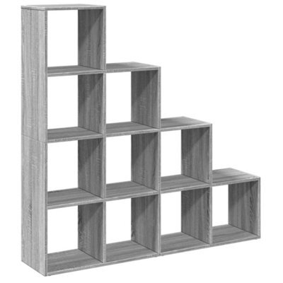 Berkfield Durable Room Divider Bookcase 4-Tier Grey Sonoma 131.5X29X131.5 Cm Engineered Wood - image 1