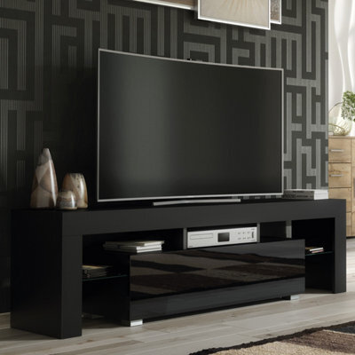 Creative Furniture Aria Tv Unit 160Cm - Black With Gloss Doors - image 1