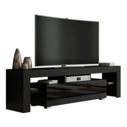 Creative Furniture Aria Tv Unit 160Cm - Black With Gloss Doors - thumbnail 3