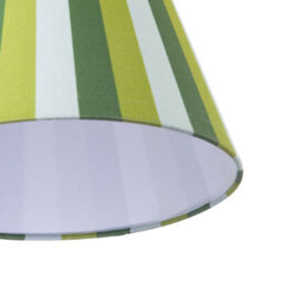 Happy Homewares Multi Green Tone Striped Linen Coolie Lamp Shade With Cotton Inner - thumbnail 5