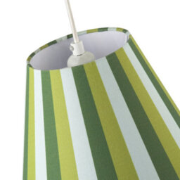 Happy Homewares Multi Green Tone Striped Linen Coolie Lamp Shade With Cotton Inner - thumbnail 3