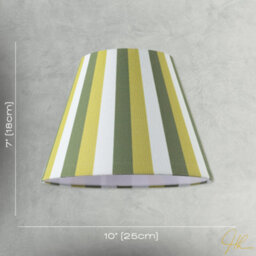Happy Homewares Multi Green Tone Striped Linen Coolie Lamp Shade With Cotton Inner - thumbnail 7
