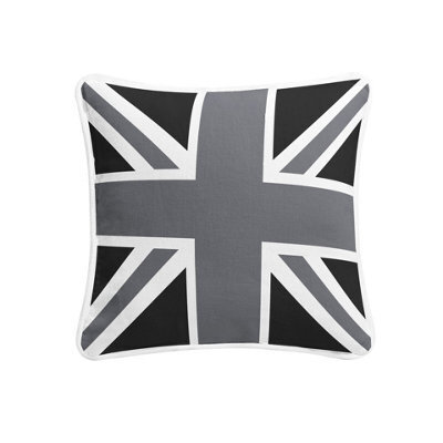 ARLinens Union Jack Cushion Covers Cotton Uk British Flag Square Cushion Case Pipeedge Zip Entry 18X18 - image 1