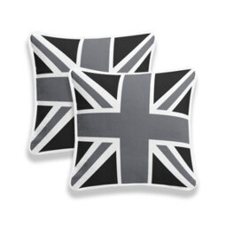 ARLinens Union Jack Cushion Covers Cotton Uk British Flag Square Cushion Case Pipeedge Zip Entry 18X18 - thumbnail 3