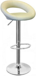 Lamboro Sorrento Kitchen Bar Stool, Chrome Footrest, Height Adjustable Swivel Gas Lift, Home Bar & Breakfast Faux-Leather Barstool, Cream