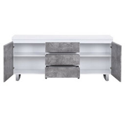 Furniture in Fashion Sydney High Gloss Sideboard In White And Concrete Effect - thumbnail 4