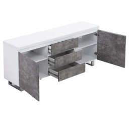 Furniture in Fashion Sydney High Gloss Sideboard In White And Concrete Effect - thumbnail 6