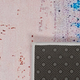 Beliani Blue Abstract Distressed Ombre Rug 80 X 150 Cm Polyester, Rubber-Coated Anti-Slip Backing - thumbnail 3