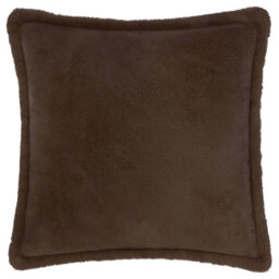 furn. Furn Kallu Faux Fur Polyester Filled Cushion, Chocolate, 45 X 45Cm - thumbnail 2