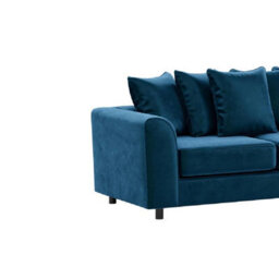 Furnishings For Less UK Brooklyn Plush Velvet Fabric 3 Seater Sofa Foam Blue - thumbnail 2