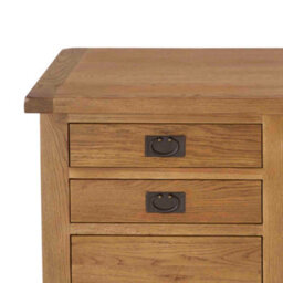 Zelah Oak Large Computer Desk With Drawers & Cupboard - By Roseland Furniture - thumbnail 7