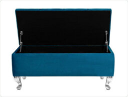 Londona 90Cm Chesterfield Ottoman Storage Bench - Plush Velvet Shoe Bench- Emerald Green Upholstery Footstool With Storage - thumbnail 2