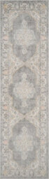 Maia Washable Low Pile Non Slip Orchid Traditional Area Rug - Grey, 60 X 220 Cm (Runner) - thumbnail 6