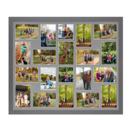 AK Frames 80X70Cm Dark Grey Modern Multi Photo Frame With Mid Grey Mount - Holds 20 Apertures (18X) 6X4, (2X) 4X4 Photos - thumbnail 1