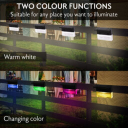 Globrite Solar Deck Led Lights - White, 7-Colour - Pathway Garden Lighting For Railings Fences & Stairs - Outdoor Accessories - thumbnail 4
