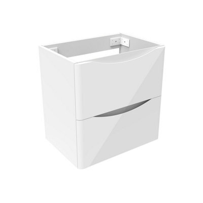 AVER-GROWTH Wall-Mounted Bathroom Vanity Unit Gloss White Flat Pack Bathroom Cabinets Only 495(W)X345X(D)X500(H)mm With 2 Drawers - image 1