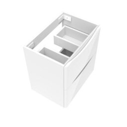 AVER-GROWTH Wall-Mounted Bathroom Vanity Unit Gloss White Flat Pack Bathroom Cabinets Only 495(W)X345X(D)X500(H)mm With 2 Drawers - thumbnail 3