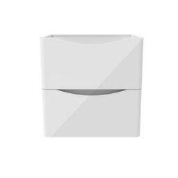 AVER-GROWTH Wall-Mounted Bathroom Vanity Unit Gloss White Flat Pack Bathroom Cabinets Only 495(W)X345X(D)X500(H)mm With 2 Drawers - thumbnail 2