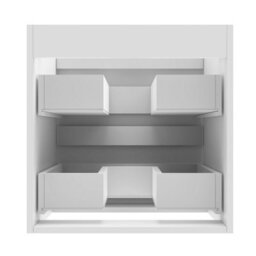 AVER-GROWTH Wall-Mounted Bathroom Vanity Unit Gloss White Flat Pack Bathroom Cabinets Only 495(W)X345X(D)X500(H)mm With 2 Drawers - thumbnail 5