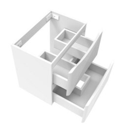 AVER-GROWTH Wall-Mounted Bathroom Vanity Unit Gloss White Flat Pack Bathroom Cabinets Only 495(W)X345X(D)X500(H)mm With 2 Drawers - thumbnail 4