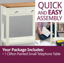 Hallowood Furniture Clifton Oak Painted Console Table - thumbnail 7