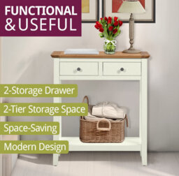 Hallowood Furniture Clifton Oak Painted Console Table - thumbnail 5
