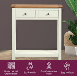 Hallowood Furniture Clifton Oak Painted Console Table - thumbnail 4