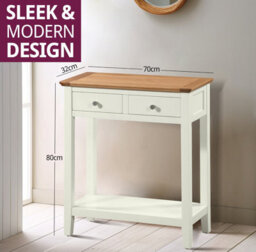 Hallowood Furniture Clifton Oak Painted Console Table - thumbnail 3