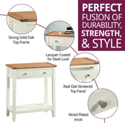 Hallowood Furniture Clifton Oak Painted Console Table - thumbnail 2
