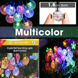 50 Led Solar Power Retro Multi Color Bulb 10M Garden String Lights Outdoor - thumbnail 3