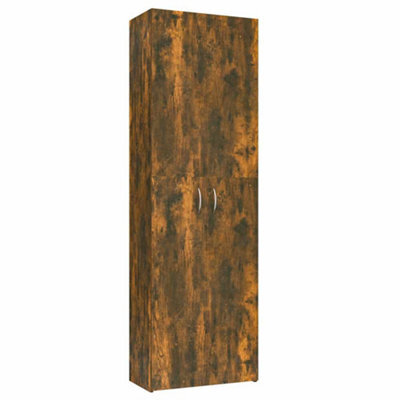 Berkfield Elegant Office Cabinet Smoked Oak 60X32X190 Cm Engineered Wood