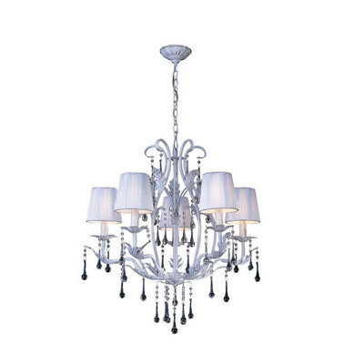 Luminosa Lighting Luminosa Flur Pendant Round 5 Light E14 White French Gold - image 1