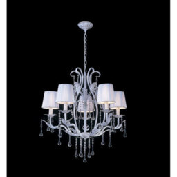 Luminosa Lighting Luminosa Flur Pendant Round 5 Light E14 White French Gold - thumbnail 2