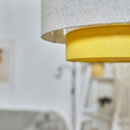 Valuelights Weaver Mustard/grey Herringbone Ceiling Lamp Shade - thumbnail 5