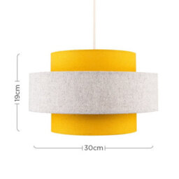 Valuelights Weaver Mustard/grey Herringbone Ceiling Lamp Shade - thumbnail 9