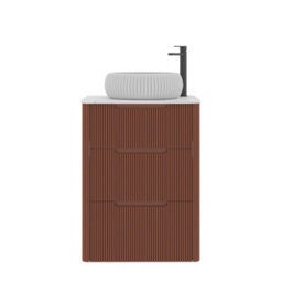 Royal Bathrooms Avenza 600mm Terracotta Clay Floor Standing Countertop Bathroom Vanity Unit 3 Drawer With Milan Basin - thumbnail 6